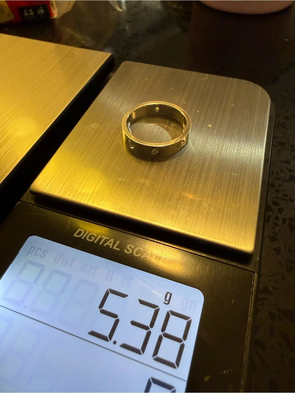 18K White Gold Cartier LOVE Ring 4 Diamonds
